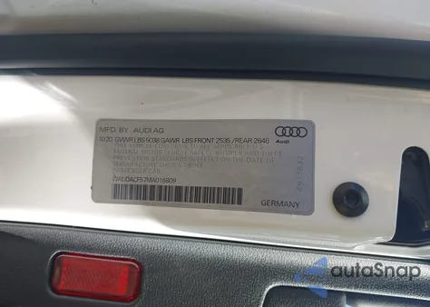 2021 Audi A5 Sportback Premium 45 Tfsi Quattro S Tronic z USA, uszkodzony, nr VIN WAUDACF57MA016809